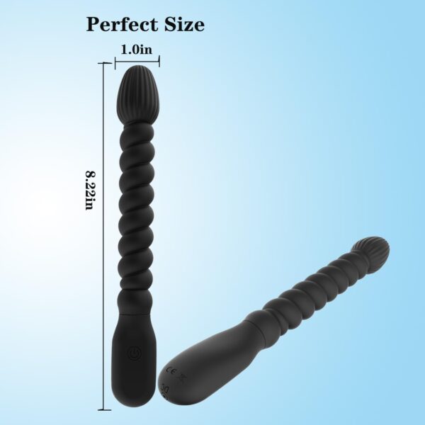 Vibrating Rechargeable 7-Inch Spiral Anal / Vagina Sex Toy - 116 - Image 3