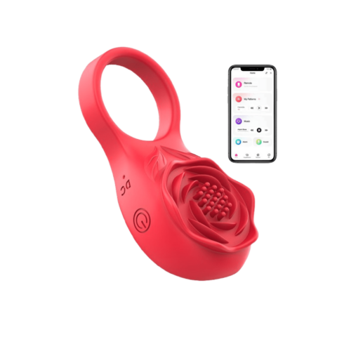 App Controlled Rose Delay Ring Vibrator Sex Toy - 132