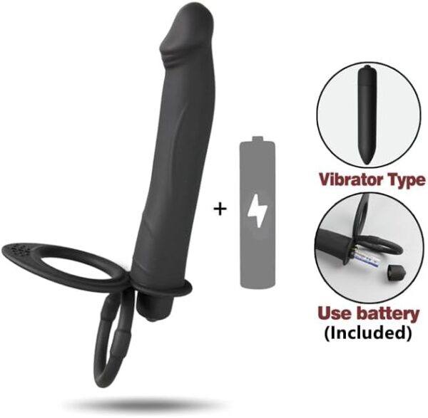 Double Penetration Penis Strap On Dildo Vibrator Sex Toy - 101 - Image 2