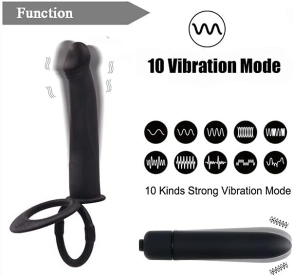 Double Penetration Penis Strap On Dildo Vibrator Sex Toy - 101 - Image 7