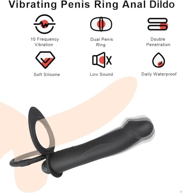 Double Penetration Penis Strap On Dildo Vibrator Sex Toy - 101 - Image 4