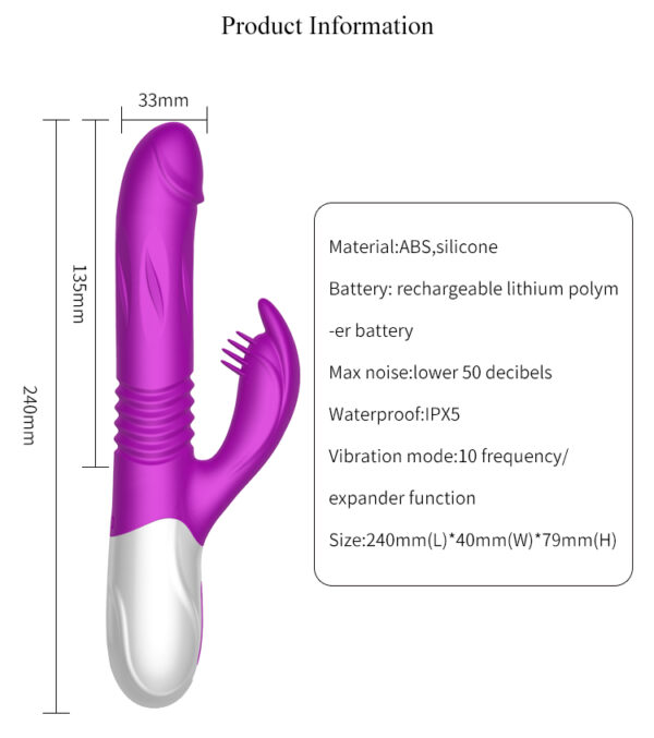 Rechargeable Thrusting & Expanding Rabbit Vibrator Sex Toy - 45 - Image 4