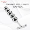 Stainless Steel 5 Heavy Bead Anal Plug Sex Toy - 66