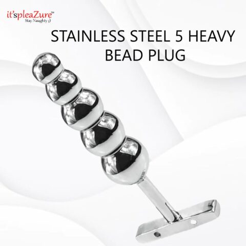 Stainless Steel 5 Heavy Bead Anal Plug Sex Toy - 66