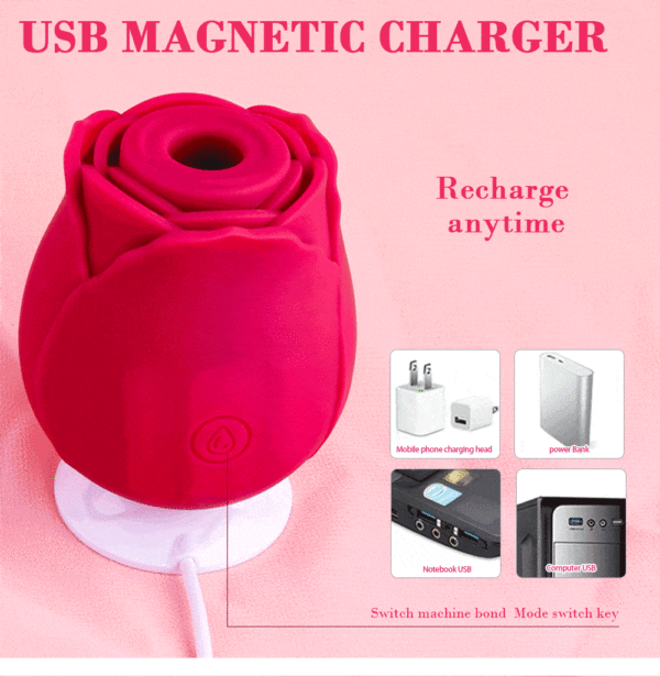 Rose Sucking Rechargeable Vibrator Sex Toy - 124 - Image 4