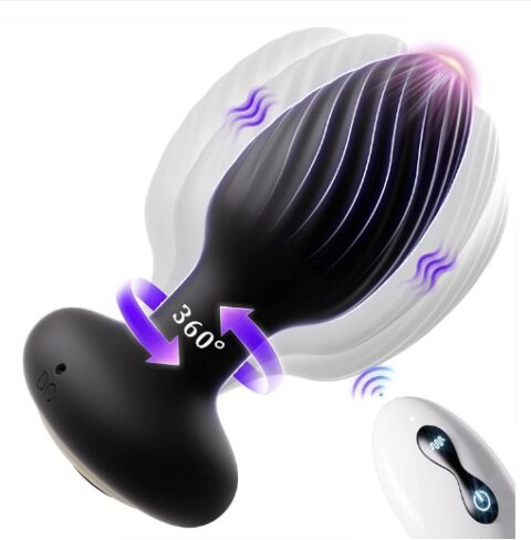 360° Rotating Rechargeable Anal Plug Vibrator Sex Toy - 117