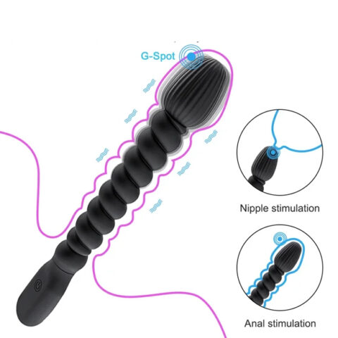Vibrating Rechargeable 7-Inch Spiral Anal / Vagina Sex Toy - 116