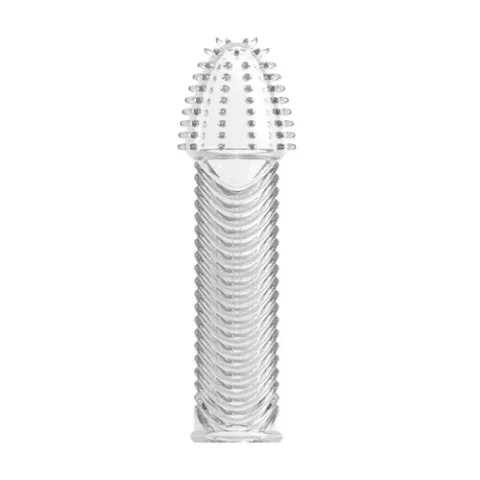 Ribbed Silicone Crystal Condom - 62